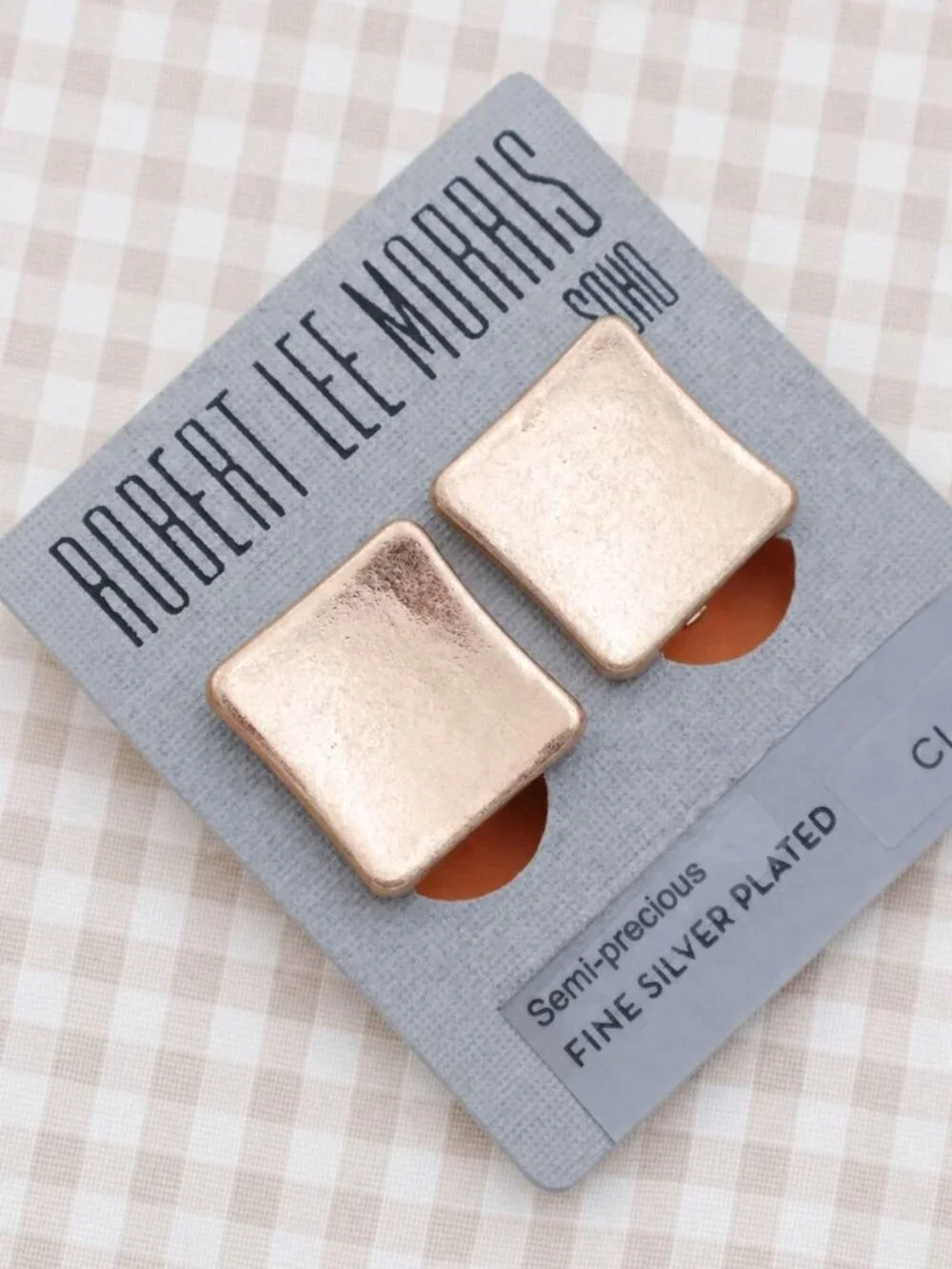 Robert Lee Morris Soho Gold Square Earrings
